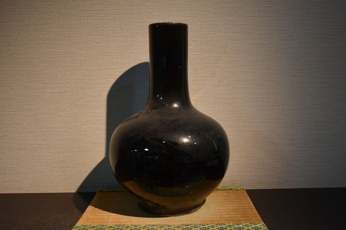 英】17 吉田屋 青九谷鷹草花図大鉢 直径37.8cm 日本美術 九谷焼 器