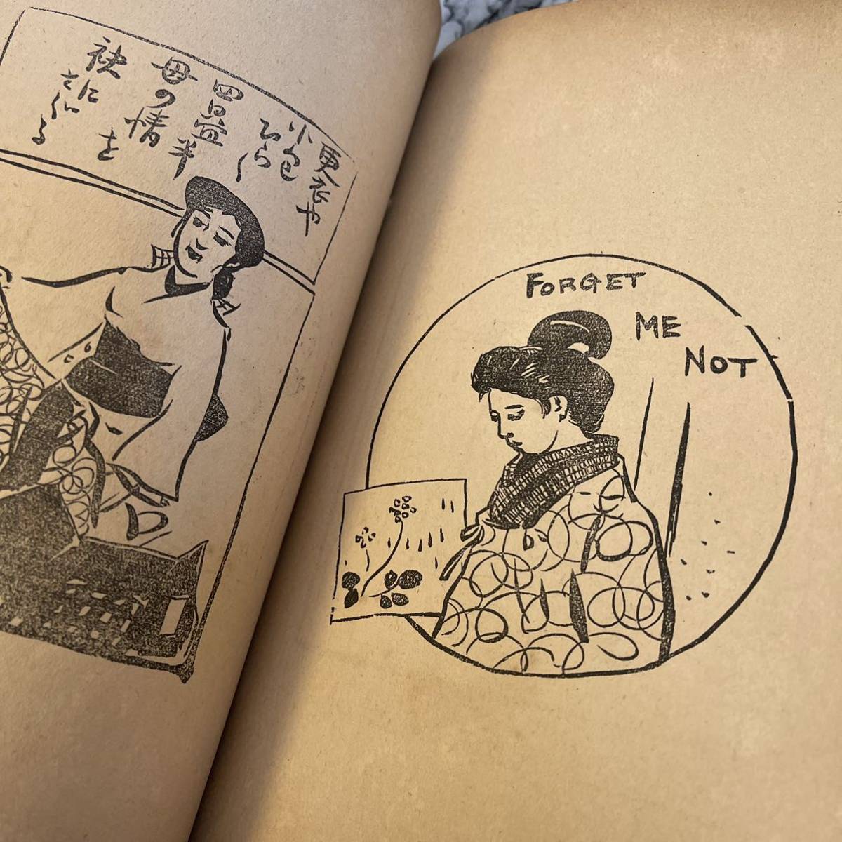 竹下夢二画集　春の巻　夏の巻　明治42年　43年 古書　2冊　あき 竹下夢二画集 春の巻 夏の巻 明治42年 43年 古書 2