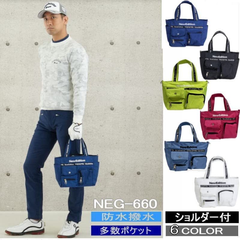 ラウンドトートバッグ ネイビー 防水加工 トートバッグ ゴルフバッグ ゴルフ ラウンド用小物バッグ カートバッグ レディース メンズ