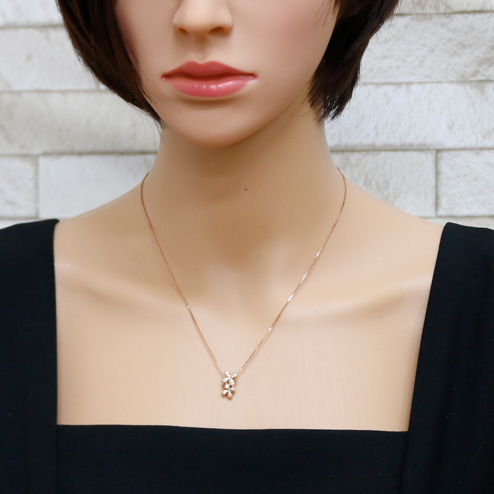 タサキ TASAKI ネックレス 18金 K18ピンクゴールド ダイヤモンド 