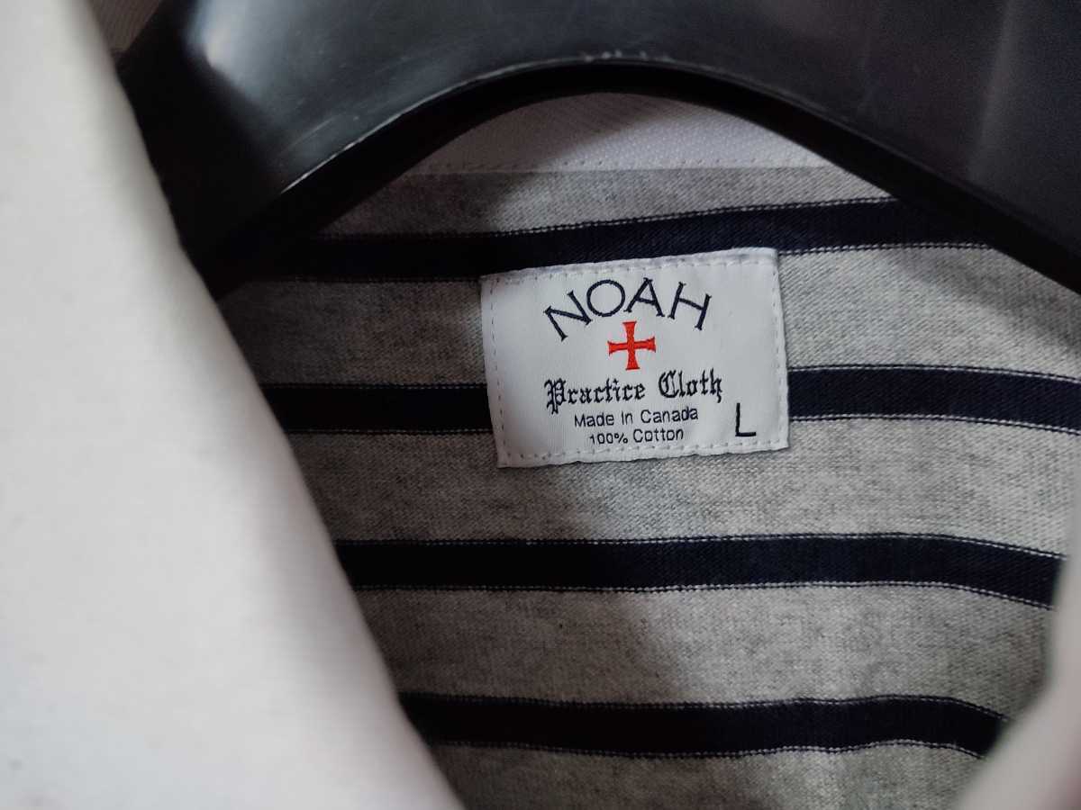 NOAH カナダ製 ラガーシャツ ボーダー サイズL nyc ノア 長袖 - Noah 