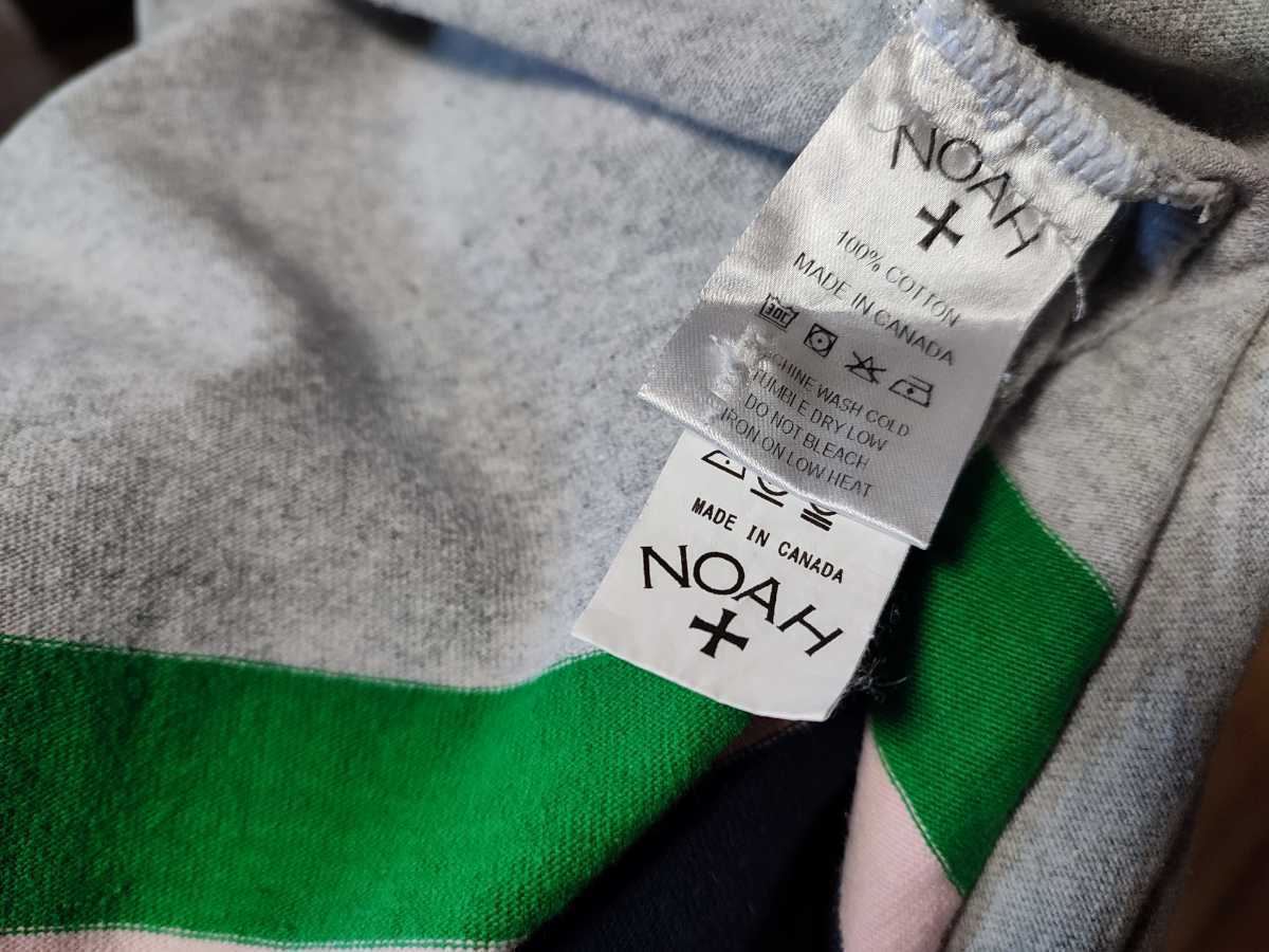 NOAH カナダ製 ラガーシャツ ボーダー サイズL nyc ノア 長袖 - Noah 
