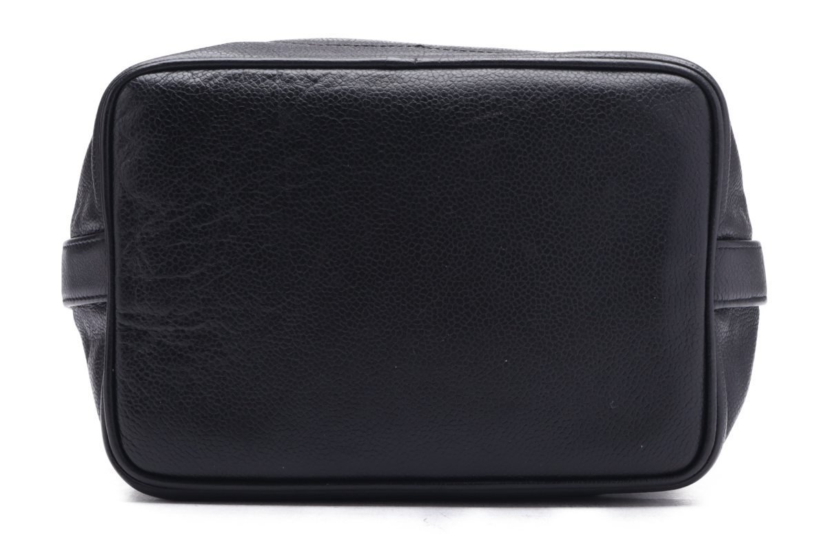 1円美品☆シャネル☆キャビアスキン ココマーク 巾着型 チェーン 