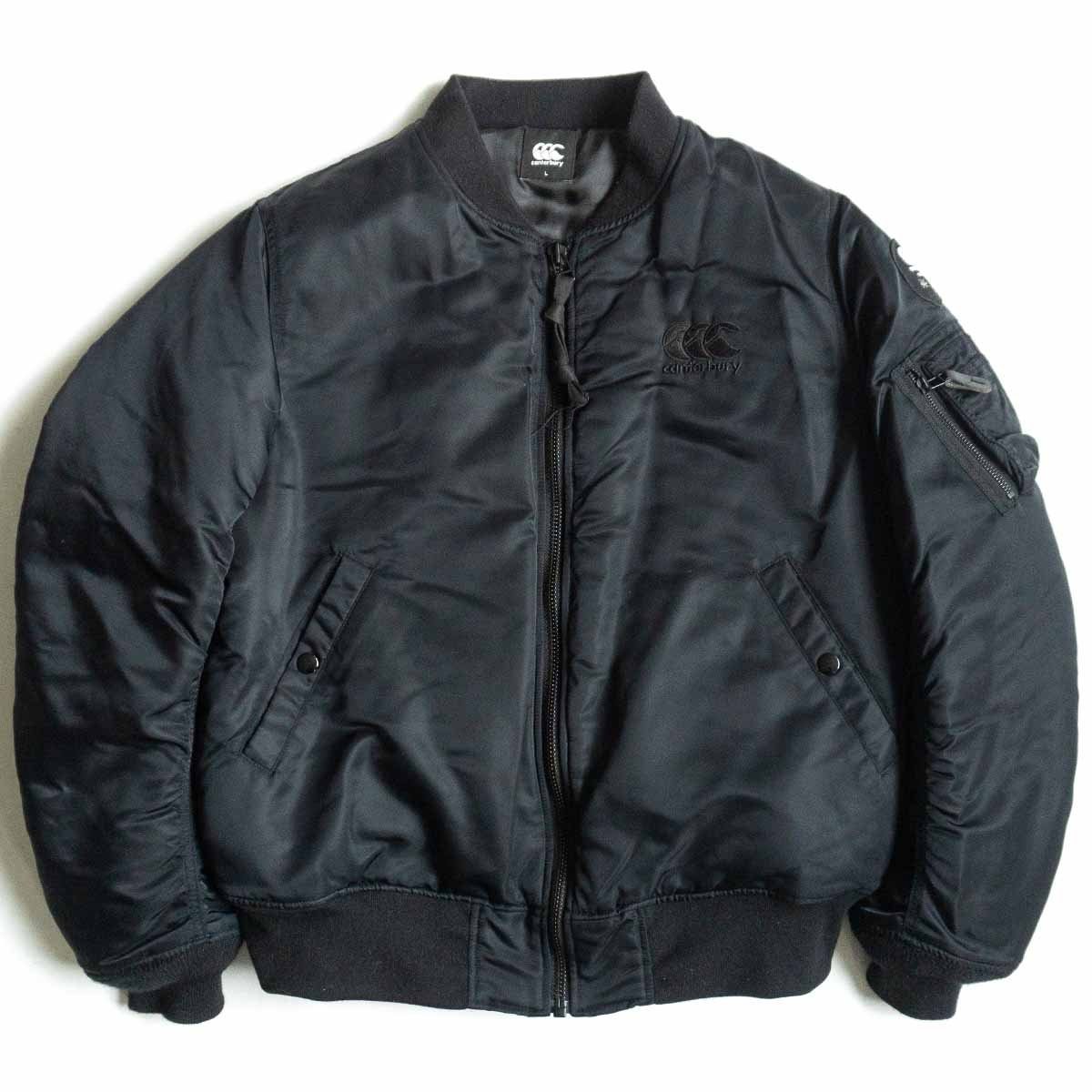 美品】CANTERBURY【MA-1 フライトジャケット】L ブラック ナイロン 