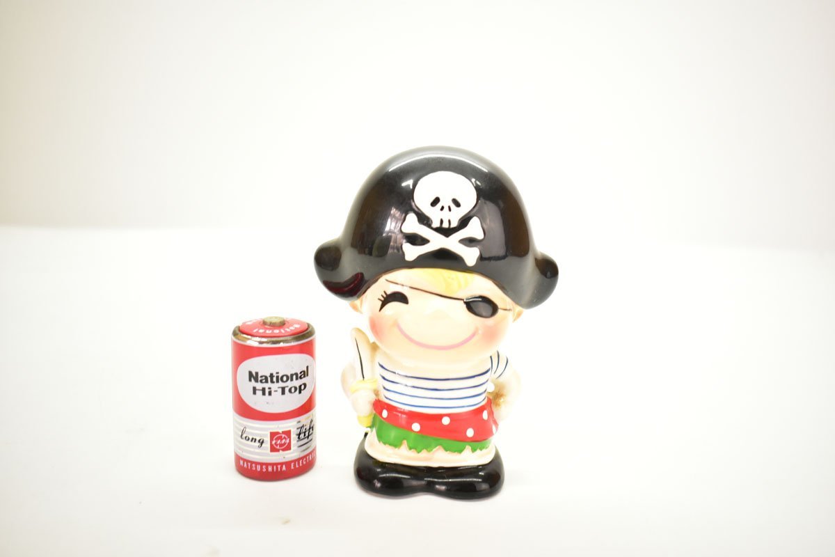 内藤ルネ 陶器製 海賊 貯金箱 高さ13cm[RUNE][POP][ポップ][昭和レトロ 