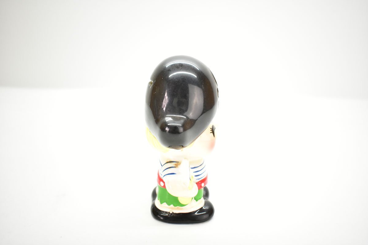 当時物 内藤ルネ 陶器製 貯金箱 幅22×奥14×高33cm 海賊 レトロ RUNE  札幌市 清田区 平岡 内藤ルネ 陶器製 海賊 貯金箱 高さ13cm[RUNE][POP][ポップ][昭和レトロ