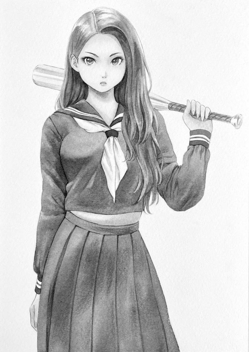 手描き イラスト 「Mono 677」A5サイズ 148mm×210mm イラスト 「Mono