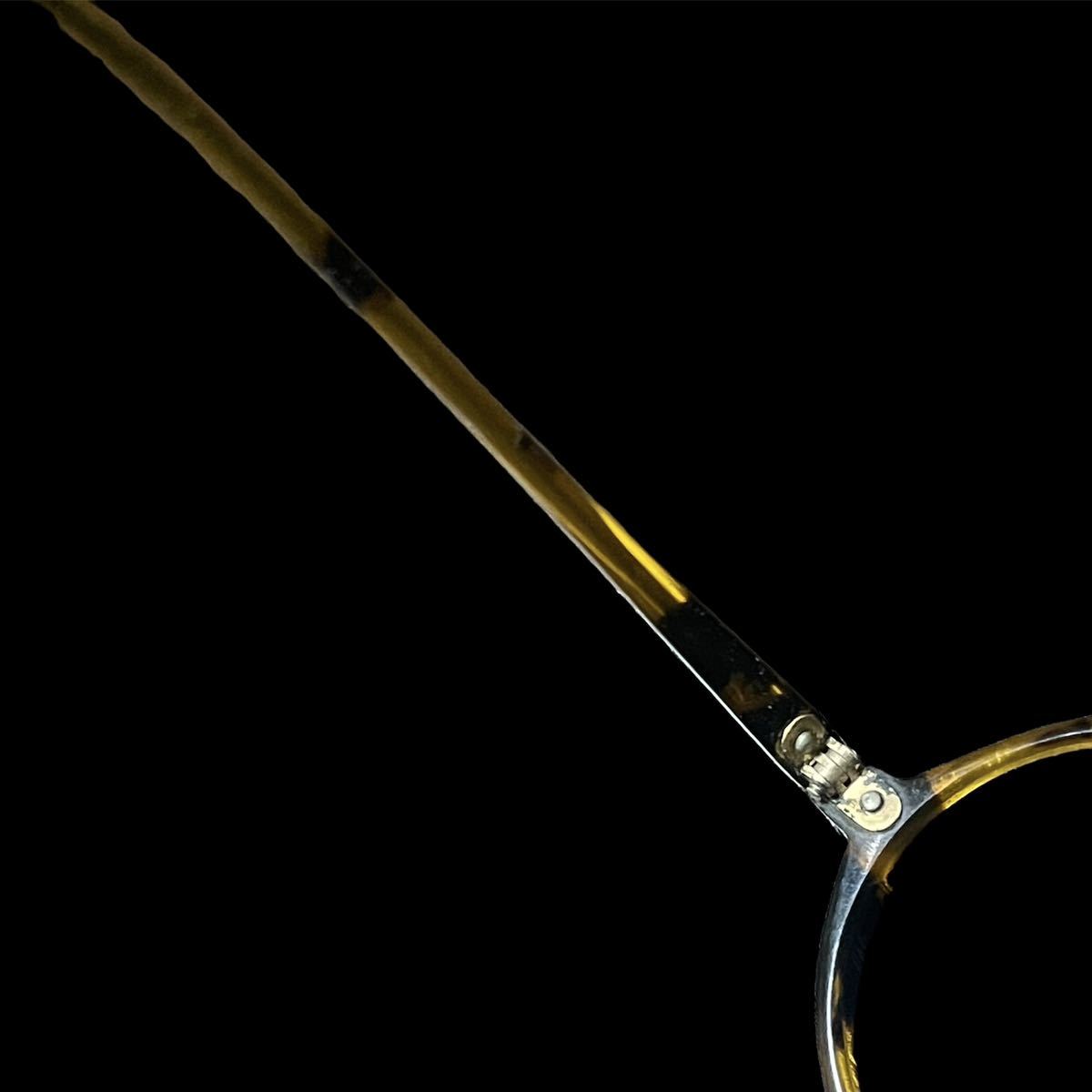 当時物 本鼈甲 本べっ甲 丸眼鏡 丸メガネ アンティーク レトロ