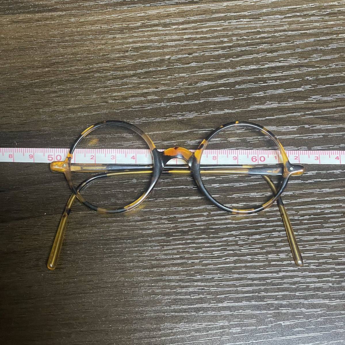 当時物 本鼈甲 本べっ甲 丸眼鏡 丸メガネ アンティーク レトロ