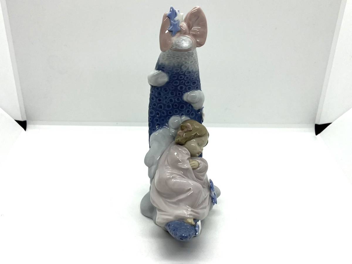 2177】LLADRO リヤドロ フィギュリン お月様の夢 陶器 置物 女の子 星 