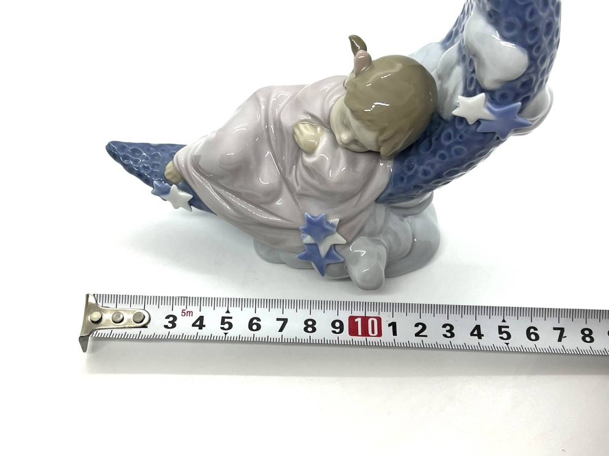 2177】LLADRO リヤドロ フィギュリン お月様の夢 陶器 置物 女の子 星 