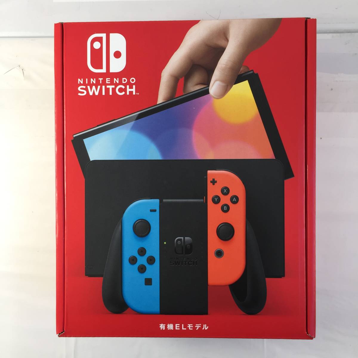 ◆【未使用/送料無料/1円～】Nintendo Switch本体 有機ELモデル 【店舗印有/ネオンブルー・レッド/保証書貼付用紙付き/スイッチ】◆H011701