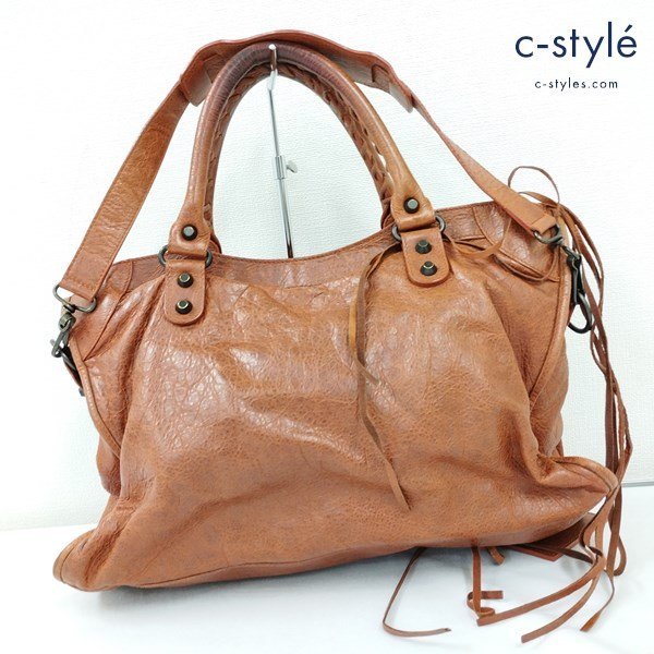 L090b [人気] BALENCIAGA ザ・シティ 2way ショルダーバッグ ブラウン 1157489 ハンドバッグ レディース | ファッション小物 R