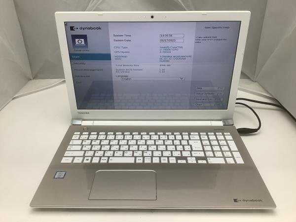 ジャンク!TOSHIBA T65/EG○Core i7 7500U 2.7G 4G 1T ジャンク