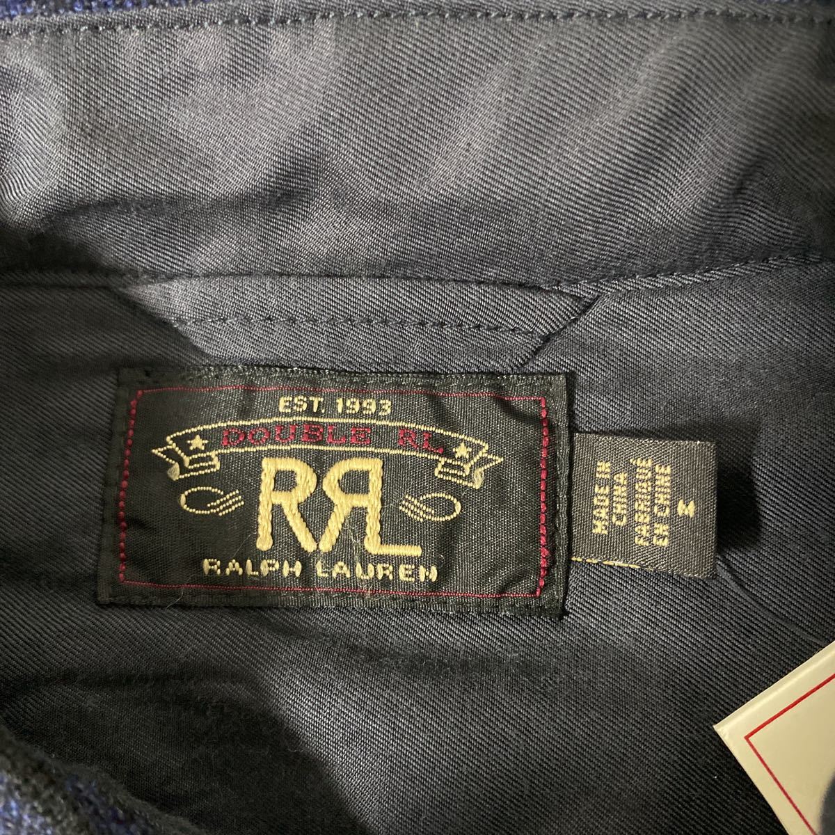 新品 22 aw RRL プラッド ウールコットン オーバーシャツ M インディゴ 