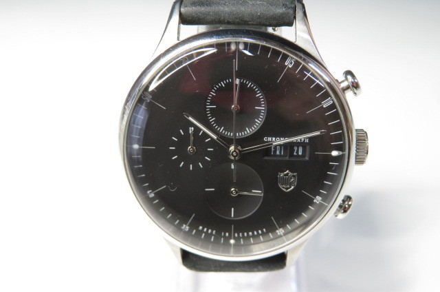 1円～【動作品】DUFA ドゥッファ　ドイツ　メンズ腕時計　 ファン・デル・ローエ クロノ　DF-9021-J1　ベルトブラック　1-5-2