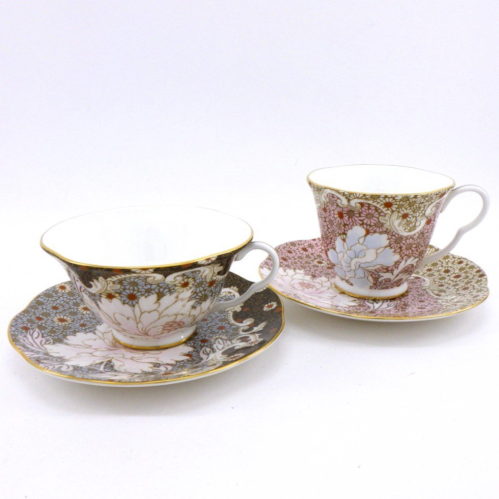 1円～ Wedgwood ウェッジウッド デイジー ピンク ブルー ティーカップ＆ソーサー 計2客 テーブルウェア 花柄 食器 179-1751472【O商品】