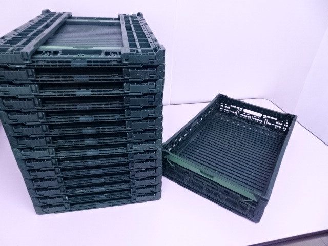 r 送料無料 中古 IFCO イフコ 折りたたみコンテナ オリコン 600×400×高120ｍｍ 計15台 まとめて セット メッシュ 陳列コンテナ 