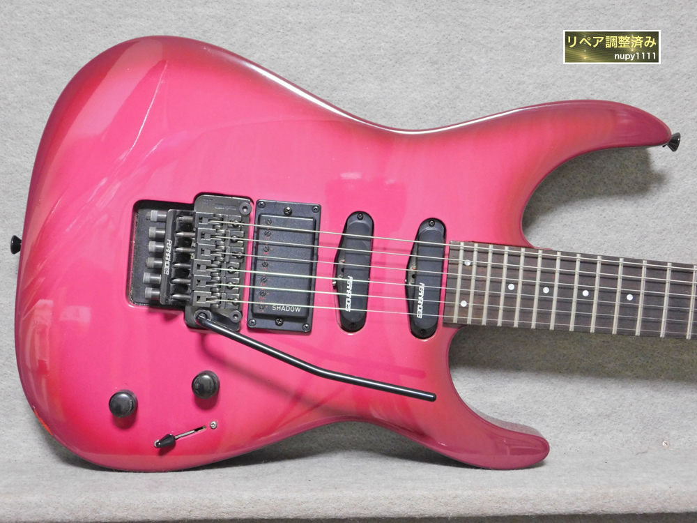 FERNANDES FR-75(赤)　アナログEQ内蔵　SHADOWピックアップ搭載