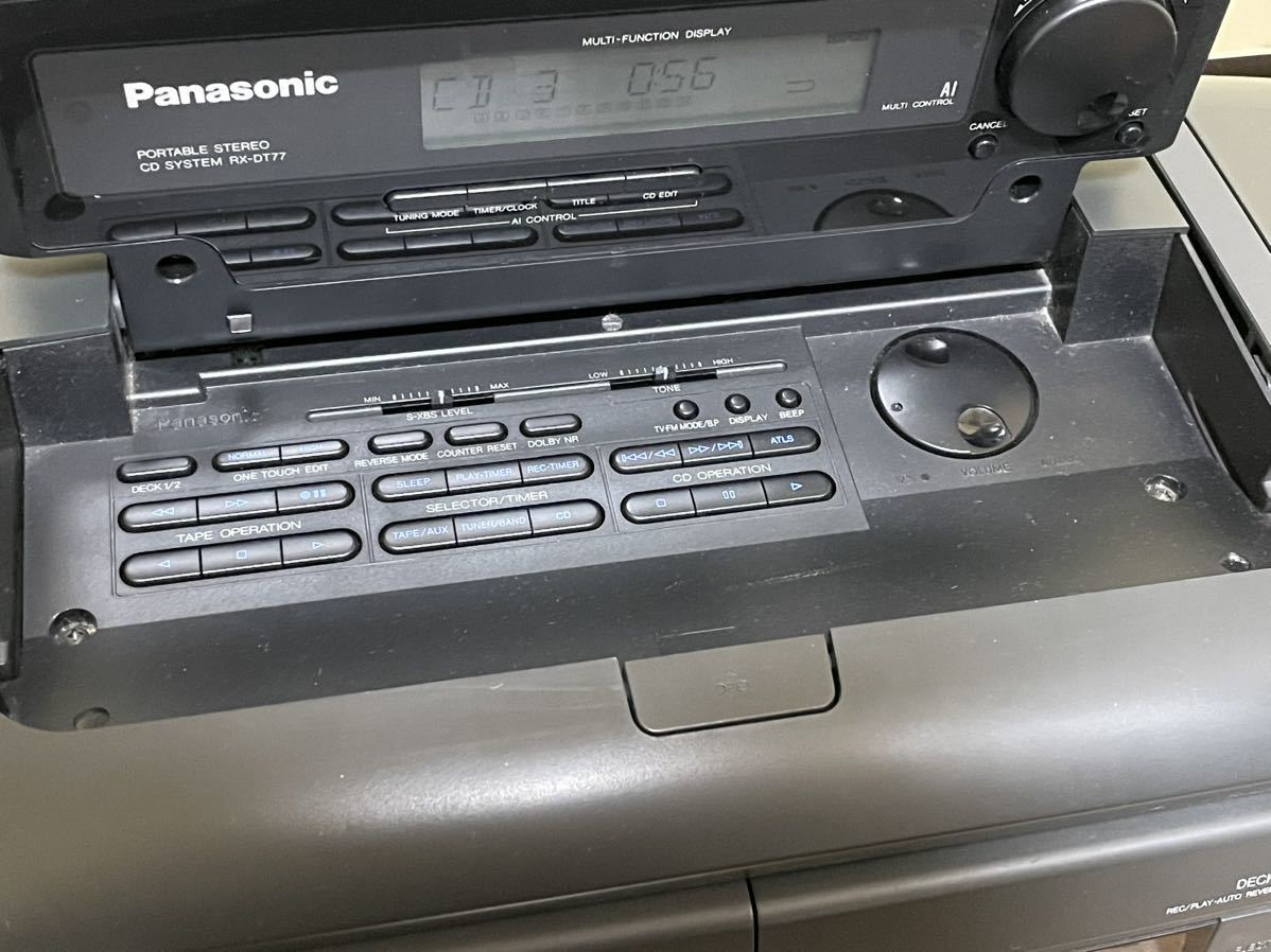 Panasonic CD RX-DT77 ラジカセ ダブルカセット リモコン付 ✭極美品