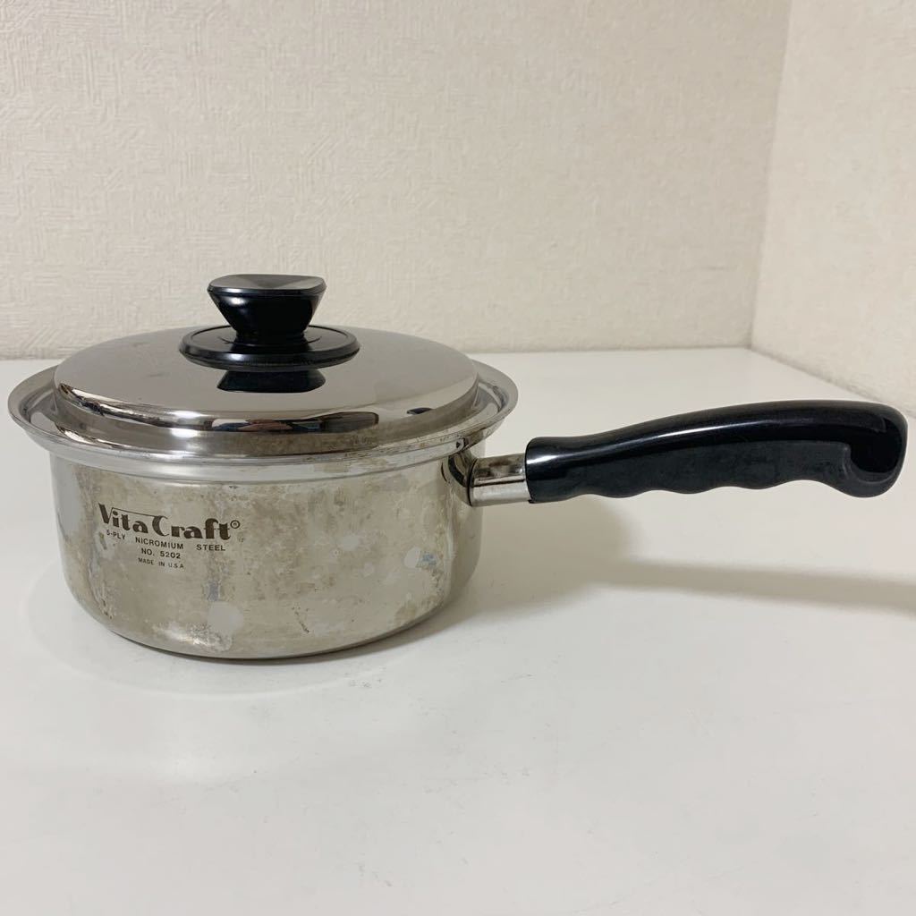 Vita Craft ビタクラフト No.5202 蓋付き 片手鍋 5-PLY NICROMIUM STEEL 調理器具 キッチン インテリア MADE IN USA アメリカ製