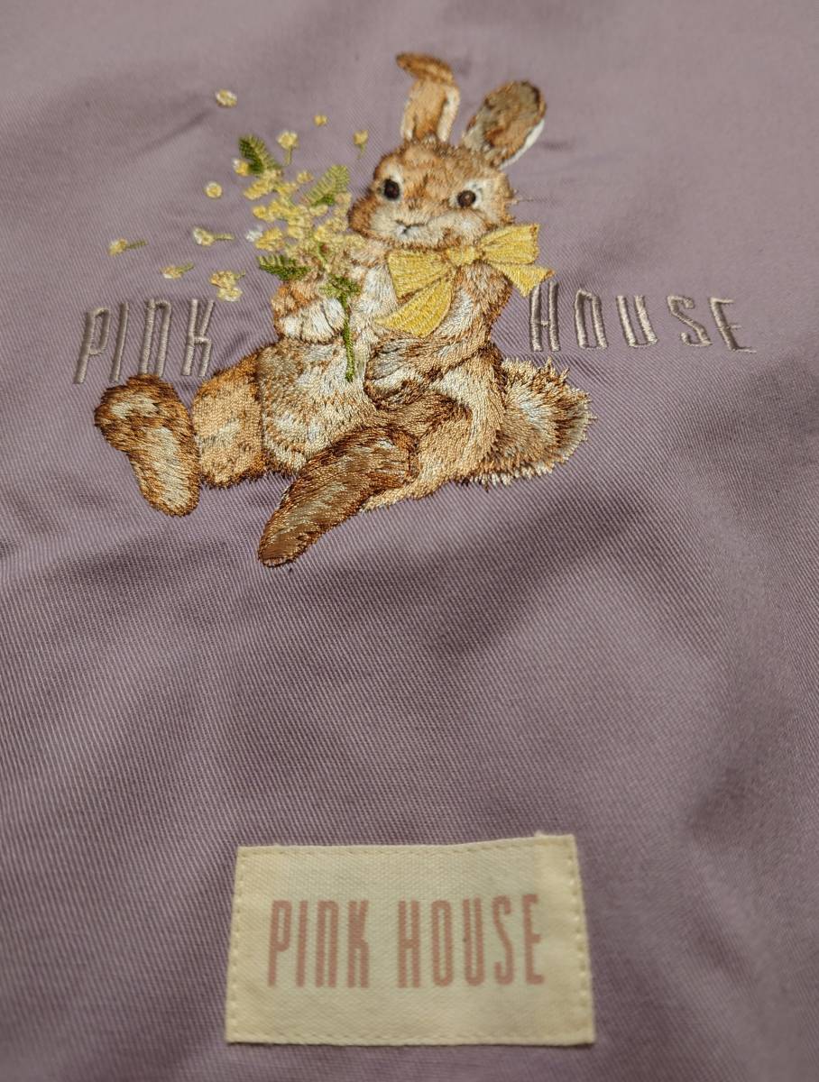 ピンクハウス ウサギとミモザ刺繍のフード付き ブルゾン パープル 新品 