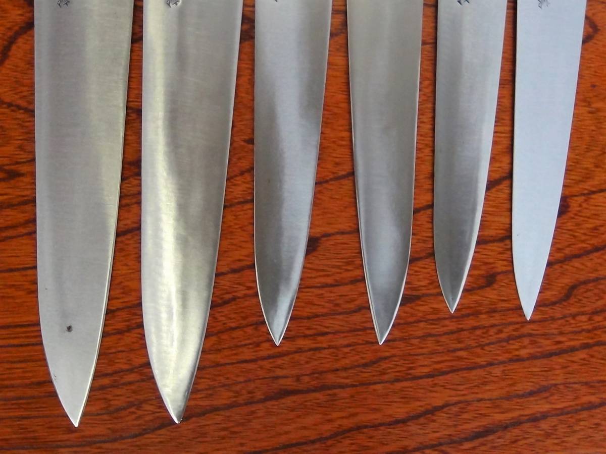送料無料☆訳有り未使用 本源正則 玉鋼 包丁6本set 牛刀☆洋包丁(牛刀