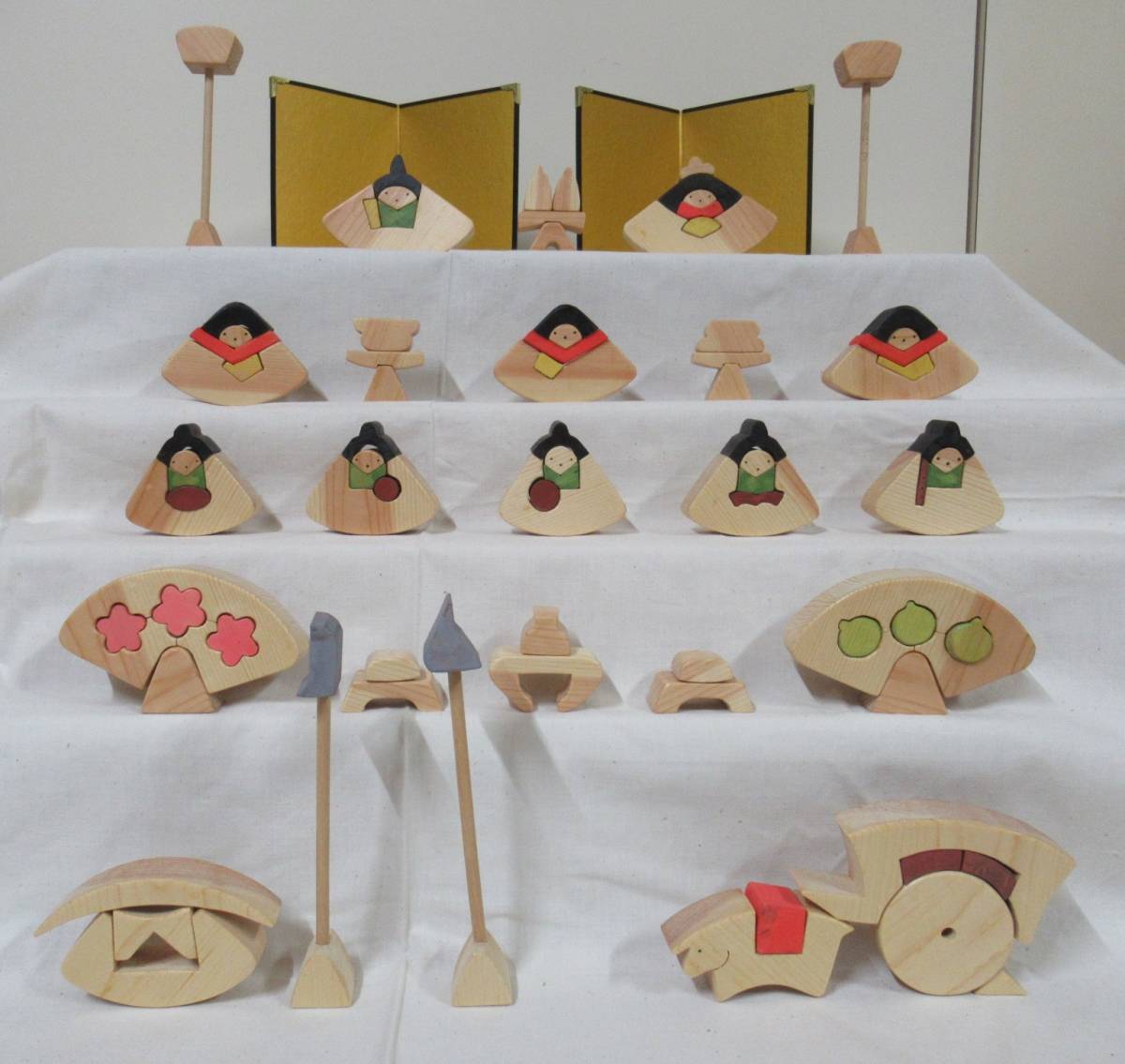 小黒三郎 雛人形 十人揃え 創作こけし / 伝統工芸 木地玩具 木彫り