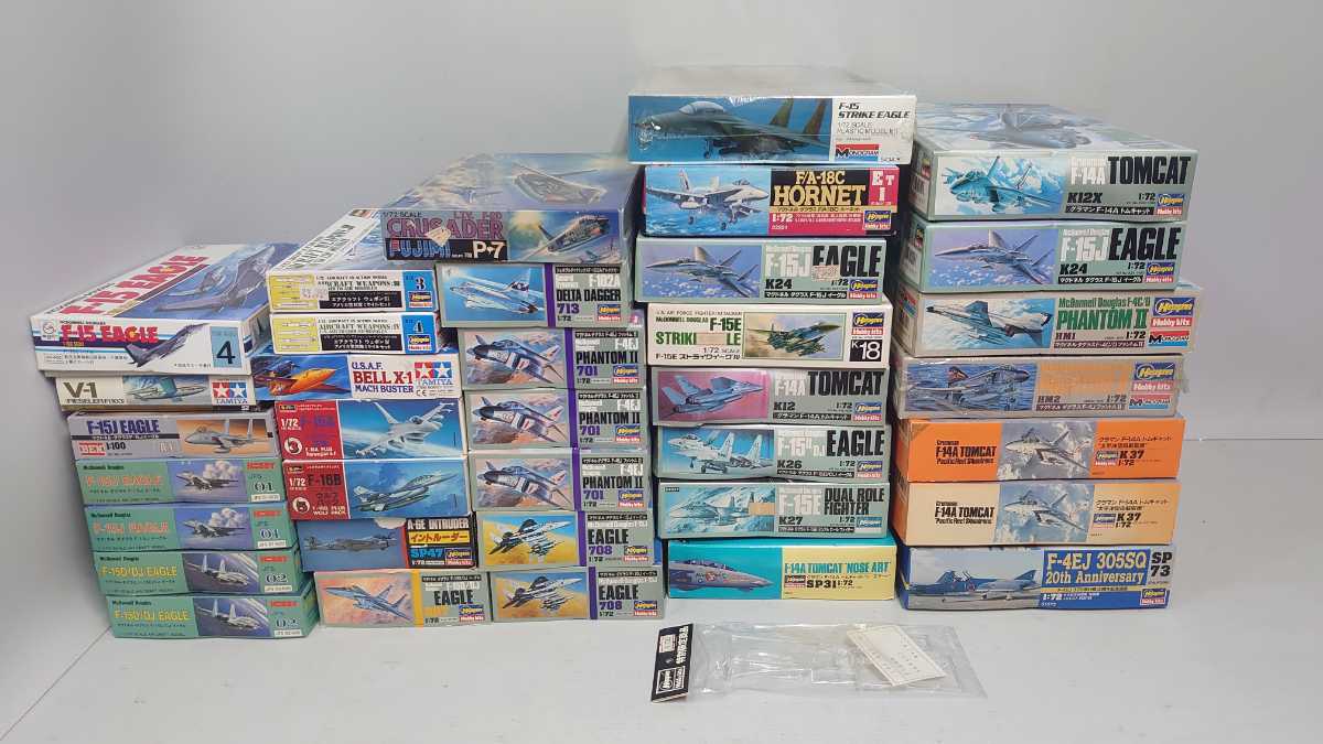 ■未組立 36点 1/72 ハセガワ モノグラム 戦闘機 　ジェット機 F16 F14 ファントム トムキャット プラモデル■ 