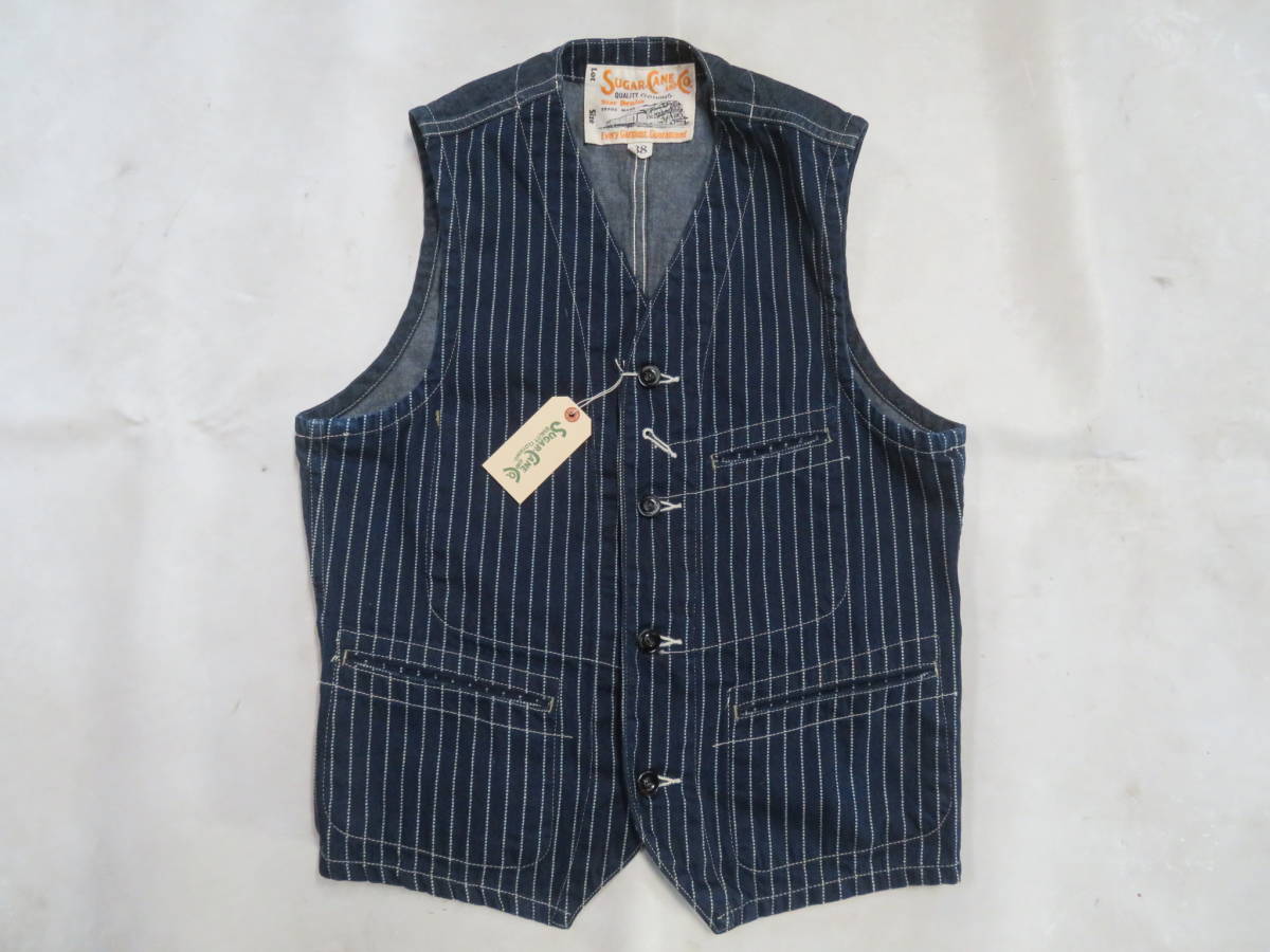 SUGAR CANE シュガーケーン ベスト 38 M ウォバッシュ ストライプ 品番