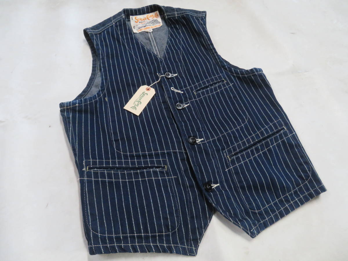 SUGAR CANE シュガーケーン ベスト 38 M ウォバッシュ ストライプ 品番