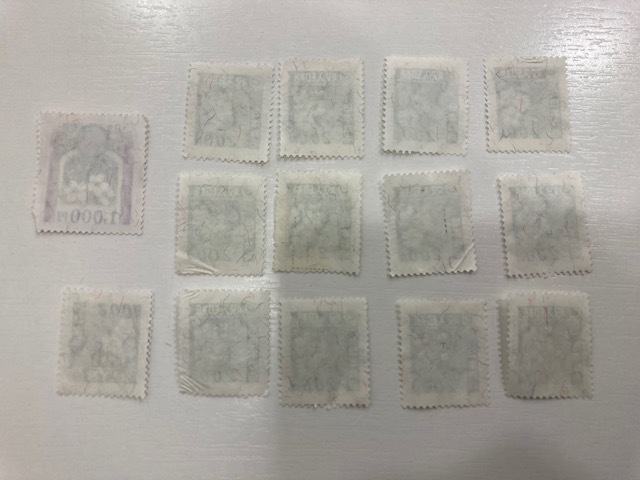 G「12061」収入印紙 200円13枚 1000円1枚 3600円分 糊なし 消印なし 