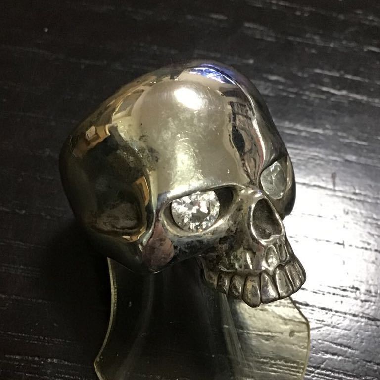 CRAZY PIG ラージエビル スカル リング 17号 ☆ キースリング SKULL