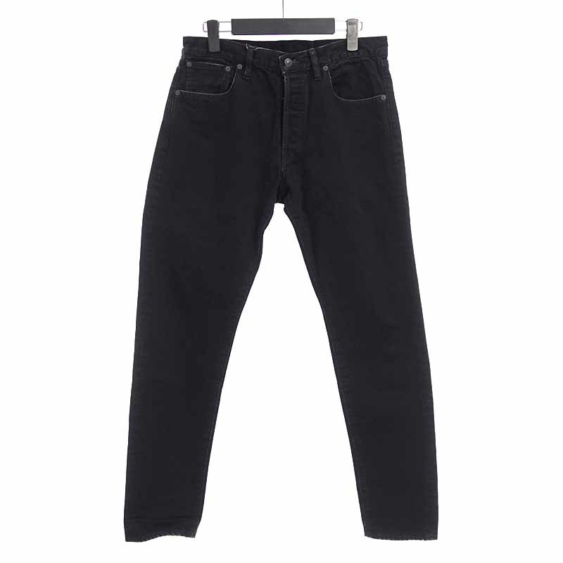 期間限定】MINEDENIM ユーズド加工 ブラック スキニー デニム パンツ 