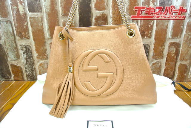 美品 GUCCI グッチ ソーホー インターロッキング チェーン バッグ 