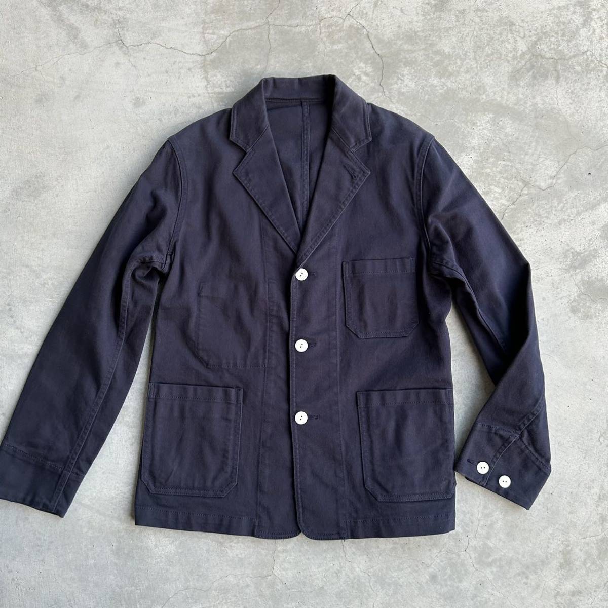 美品 BEAMS ビームス テーラード ジャケット 紺ブレ ネイビー コットン 