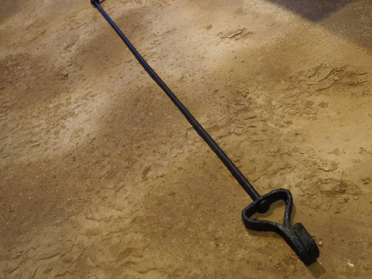 明治期鉄製自在鉤】囲炉裏フック古道具アンティーク骨董インテリア古民