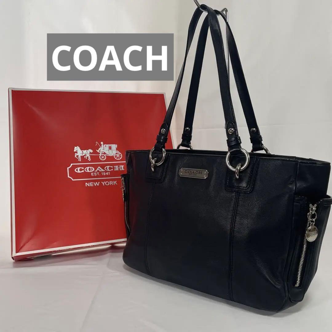 極美品】COACH コーチ ブラックレザー トートバッグ F19252