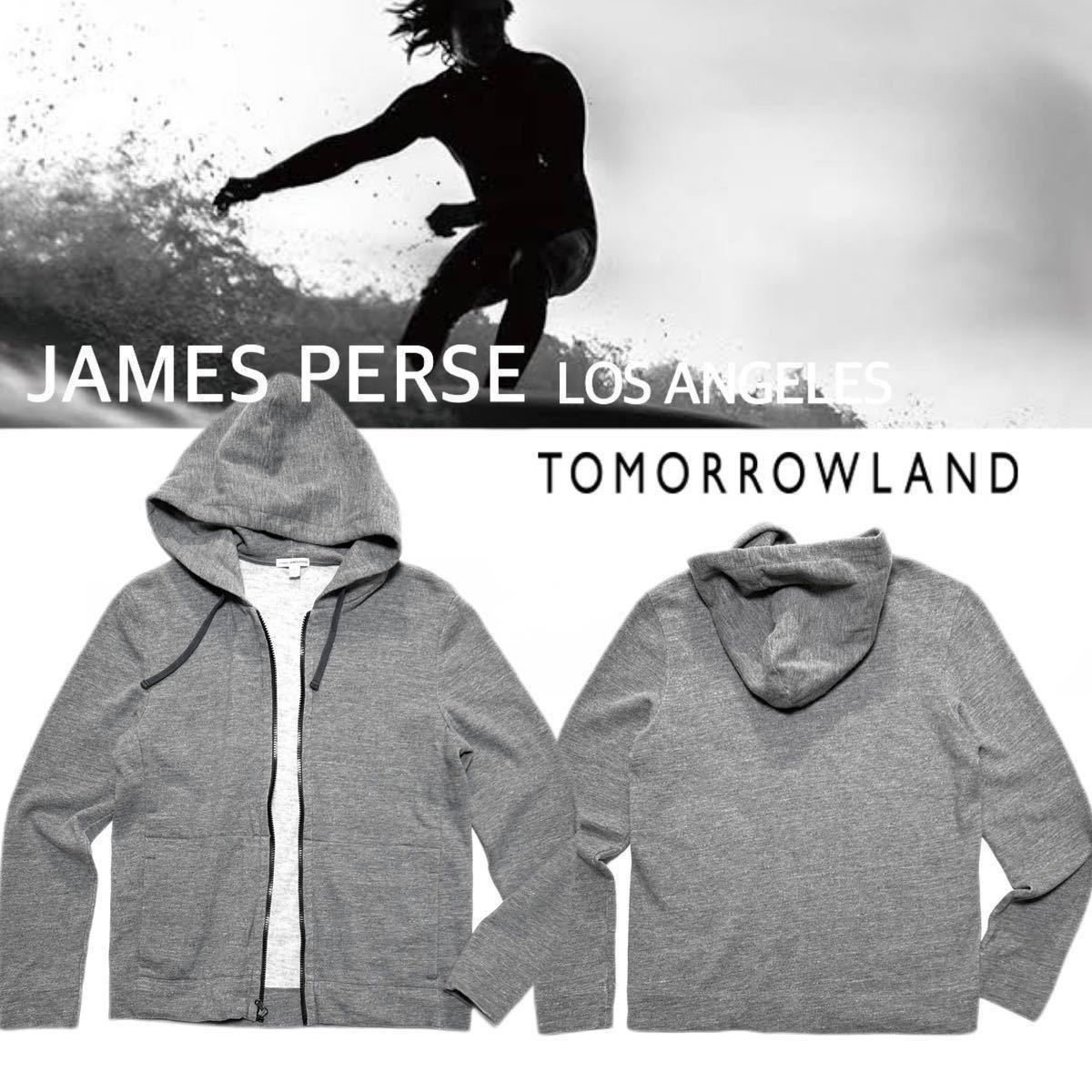 【JAMES PERSE】Safari掲載ブランド◎!! LA発ジェームスパース ウールブレンド 肉厚ジップフーディ スウェットパーカー TOMORROWLAND取扱い