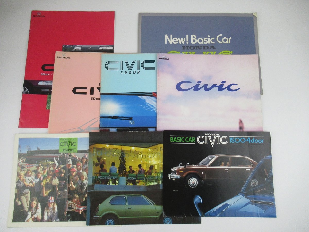 ◇P462/1円～ホンダ自動車カタログ【 シビック 】計8点セット/CVCC/シャトル/大判タイプ他/旧車