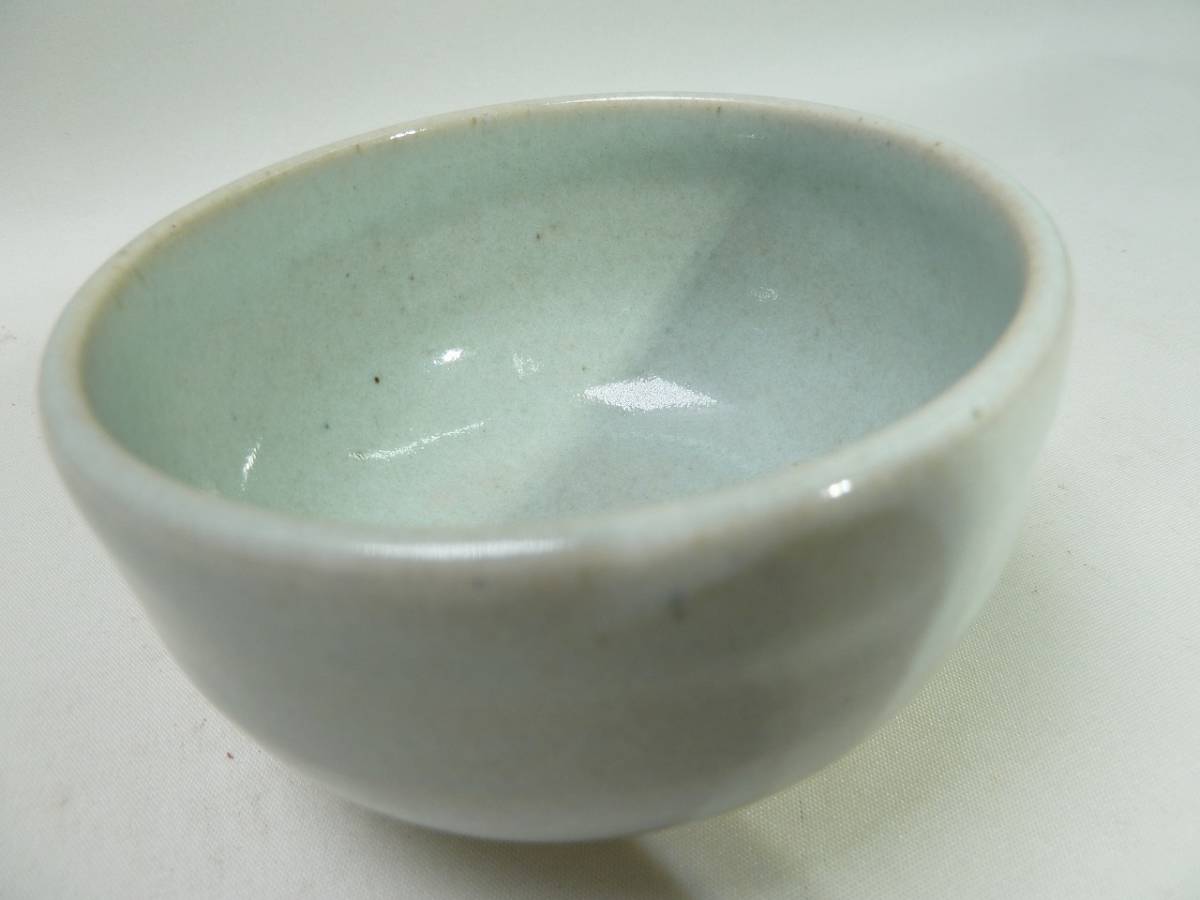 赤膚焼 大塩正松？ 陶印『正松窯』 白釉 碗 1客 ぐい飲み 湯呑 陶器製 