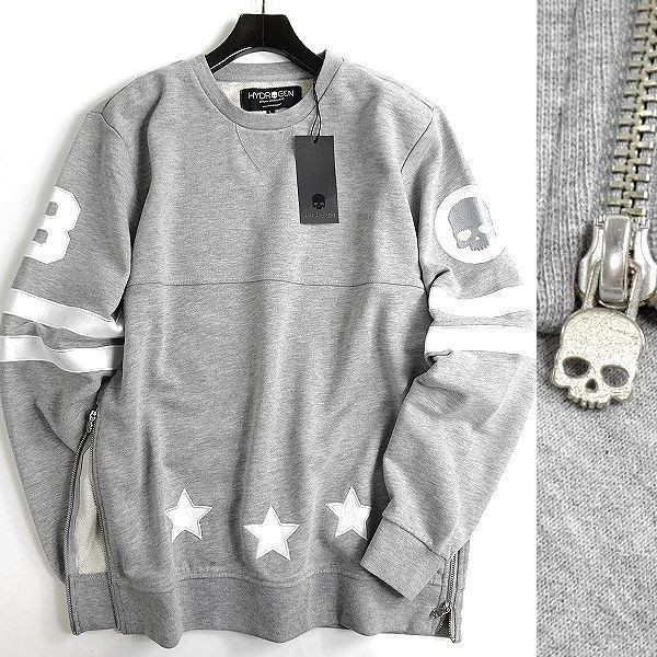 ■HYDROGEN ハイドロゲン 新品 定価5.1万 NEW SUMMER HOCKEY クルーネック スウェットシャツ プルオーバー P80600 015 M ▲126▼bus9881c