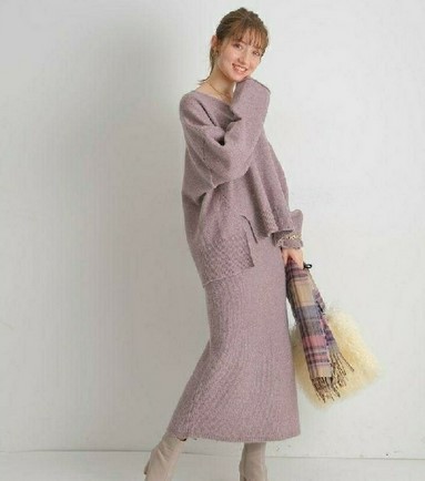 【美品】アプワイザーリッシェ Apuweiser-riche☆ゆるニットセットアップ (1)S 