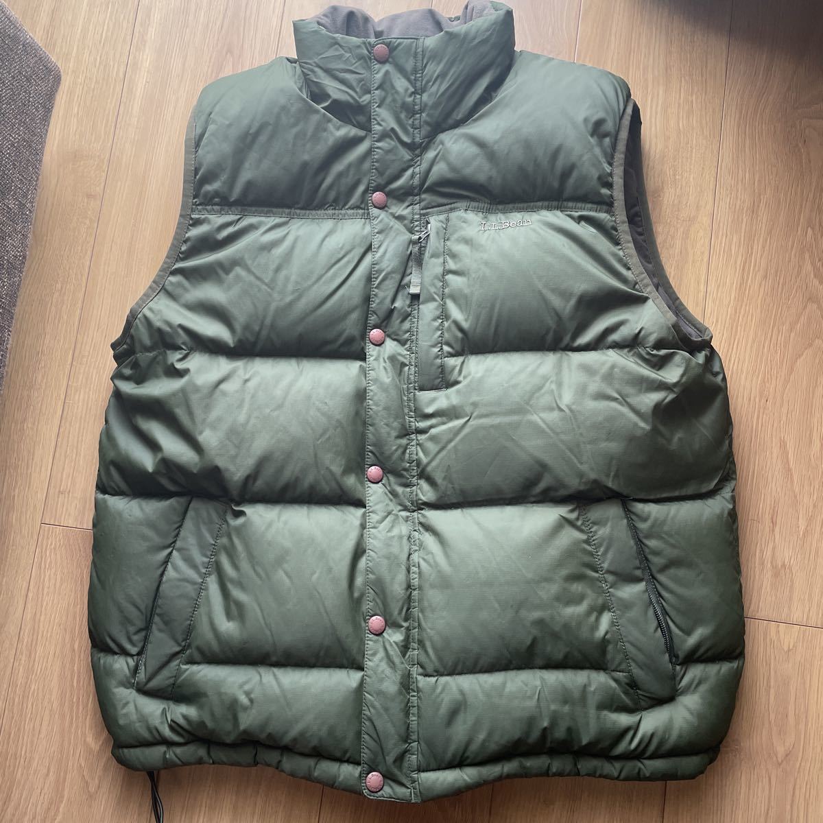 ☆L.L.Bean ダウンベスト サイズL カーキ エルエルビーン☆ ダウン