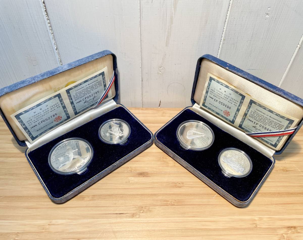 1988年 韓国 銀貨 2個セット オリンピック コレクション 1988年ソウルオリンピック記念コインセット - メルカリ