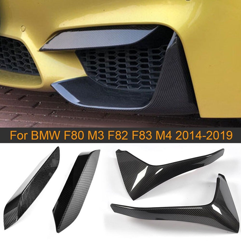 カーボン フロントバンパー BMW 用 F80 M3 セダン 4D F82 F83 M4 クーペ 2D 2014-2019 フロントスプリッタフォグランプトリムカバー