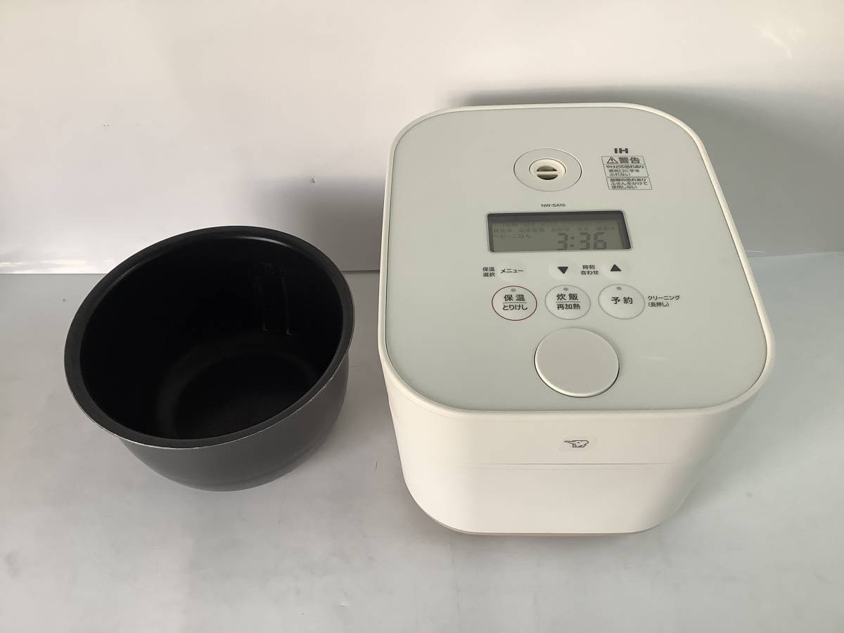 象 家電 印 炊飯器 5.5合 IH式 黒まる厚釜 ホワイト STAN. NW-SA10-WA