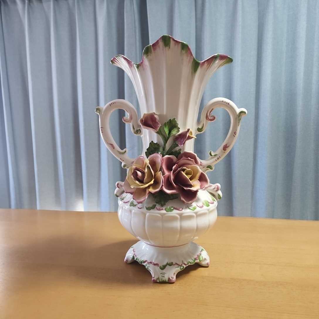イタリア製 ヴィンテージ 花瓶 陶器 花瓶 陶器 イタリア製 陶器製 花 ｜