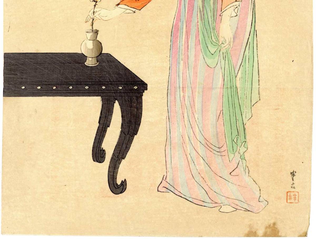 梶田半古 口絵 木版画 輝方 清方 英朋 美人画 綿絵 絵画 日本画 美術 古書 和本 鏑木清方と鰭崎英朋 近代文学を彩る口絵 ―朝日智雄コレクション