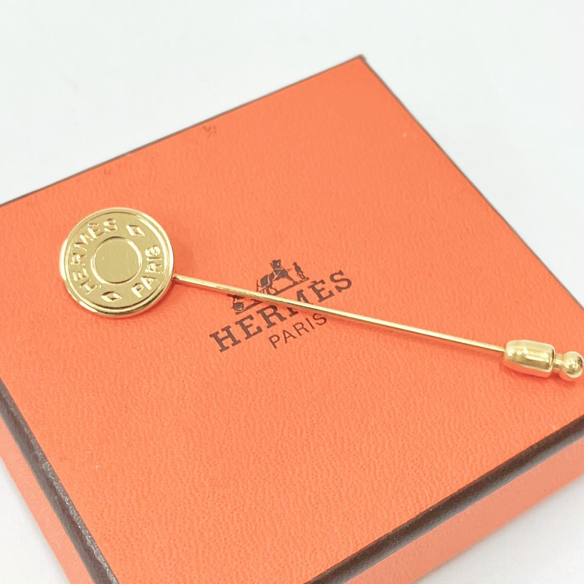 レディース 【美品】HERMES エルメス セリエ ピンブローチ ゴールド